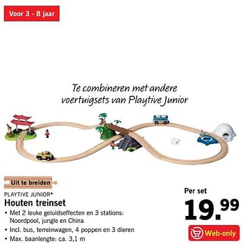 Aanbiedingen Houten treinset - Playtive Junior - Geldig van 30/10/2017 tot 05/11/2017 bij Lidl