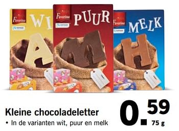 Aanbiedingen Kleine chocoladeletter - Favorina - Geldig van 30/10/2017 tot 05/11/2017 bij Lidl