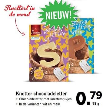 Aanbiedingen Knetter chocoladeletter - Favorina - Geldig van 30/10/2017 tot 05/11/2017 bij Lidl