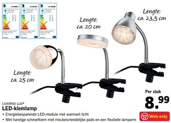 Aanbiedingen Led-klemlamp - Livarno Lux - Geldig van 30/10/2017 tot 05/11/2017 bij Lidl