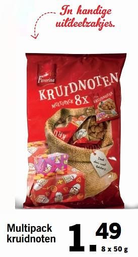 Aanbiedingen Multipack kruidnoten - Favorina - Geldig van 30/10/2017 tot 05/11/2017 bij Lidl