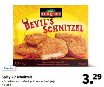 Aanbiedingen Spicy kipschnitzels - El Tequito - Geldig van 30/10/2017 tot 05/11/2017 bij Lidl
