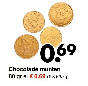 Aanbiedingen Chocolade munten - Huismerk - Wibra - Geldig van 30/10/2017 tot 11/11/2017 bij Wibra
