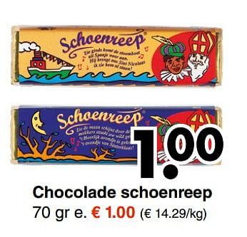 Aanbiedingen Chocolade schoenreep - Huismerk - Wibra - Geldig van 30/10/2017 tot 11/11/2017 bij Wibra