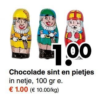 Aanbiedingen Chocolade sint en pietjes - Huismerk - Wibra - Geldig van 30/10/2017 tot 11/11/2017 bij Wibra