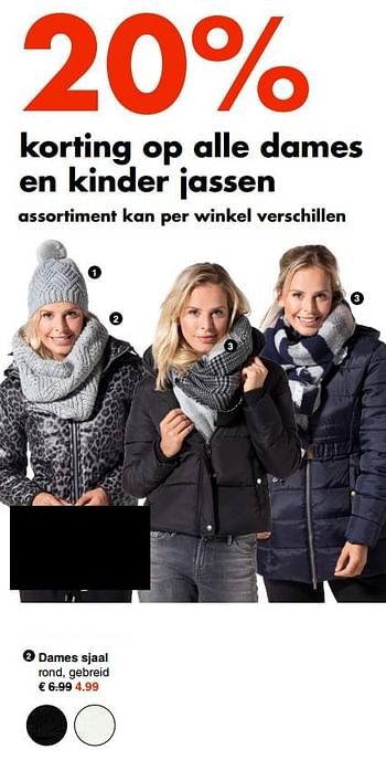 Aanbiedingen Dames sjaal rond, gebreid - Huismerk - Wibra - Geldig van 30/10/2017 tot 11/11/2017 bij Wibra
