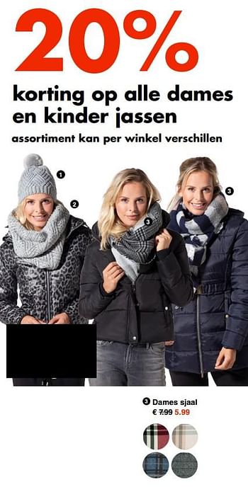 Aanbiedingen Dames sjaal - Huismerk - Wibra - Geldig van 30/10/2017 tot 11/11/2017 bij Wibra