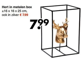 Aanbiedingen Hert in metalen box - Huismerk - Wibra - Geldig van 30/10/2017 tot 11/11/2017 bij Wibra