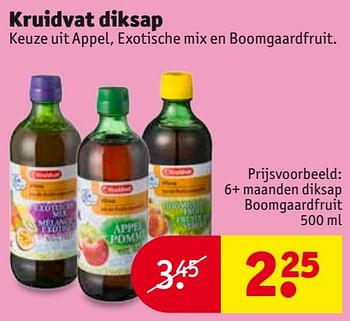 Aanbiedingen 6+ maanden diksap boomgaardfruit - Huismerk - Kruidvat - Geldig van 24/10/2017 tot 05/11/2017 bij Kruidvat