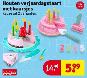Aanbiedingen Houten verjaardagstaart met kaarsjes - Playing Kids - Geldig van 24/10/2017 tot 05/11/2017 bij Kruidvat