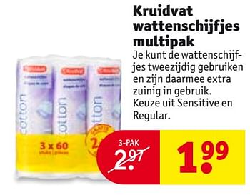 Aanbiedingen Kruidvat wattenschijfjes multipak - Huismerk - Kruidvat - Geldig van 24/10/2017 tot 05/11/2017 bij Kruidvat