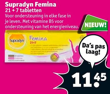 Aanbiedingen Supradyn femina - Supradyn - Geldig van 24/10/2017 tot 05/11/2017 bij Kruidvat