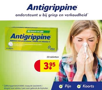 Aanbiedingen Antigrippine ondersteunt u bij griep en verkoudheid - Huismerk - Kruidvat - Geldig van 24/10/2017 tot 05/11/2017 bij Kruidvat