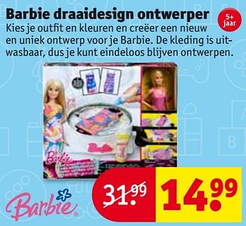 Aanbiedingen Barbie draaidesign ontwerper - Mattel - Geldig van 24/10/2017 tot 05/11/2017 bij Kruidvat
