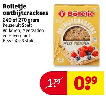 Aanbiedingen Bolletje ontbijtcrackers - Bolletje - Geldig van 24/10/2017 tot 05/11/2017 bij Kruidvat