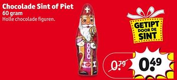 Aanbiedingen Chocolade sint of piet - Huismerk - Kruidvat - Geldig van 24/10/2017 tot 05/11/2017 bij Kruidvat