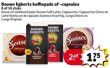 Aanbiedingen Douwe egberts koffiepads of -capsules - Douwe Egberts - Geldig van 24/10/2017 tot 05/11/2017 bij Kruidvat