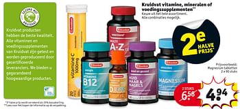 Aanbiedingen Magnesium tabletten - Huismerk - Kruidvat - Geldig van 24/10/2017 tot 05/11/2017 bij Kruidvat