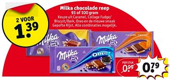 Aanbiedingen Milka chocolade reep - Milka - Geldig van 24/10/2017 tot 05/11/2017 bij Kruidvat