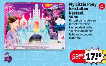 Aanbiedingen My little pony kristallen kasteel - My Little Pony - Geldig van 24/10/2017 tot 05/11/2017 bij Kruidvat