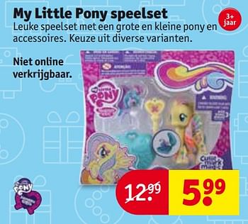 Aanbiedingen My little pony speelset - My Little Pony - Geldig van 24/10/2017 tot 05/11/2017 bij Kruidvat