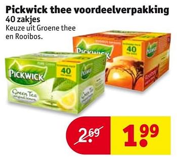 Aanbiedingen Pickwick thee voordeelverpakking - Pickwick - Geldig van 24/10/2017 tot 05/11/2017 bij Kruidvat