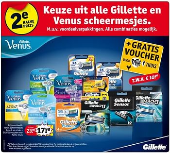 Aanbiedingen Venus scheermesjes base + gratis voucher voor pathe thuis - Gillette - Geldig van 24/10/2017 tot 05/11/2017 bij Kruidvat