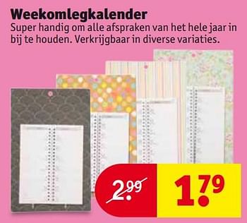 Aanbiedingen Weekomlegkalender - Huismerk - Kruidvat - Geldig van 24/10/2017 tot 05/11/2017 bij Kruidvat