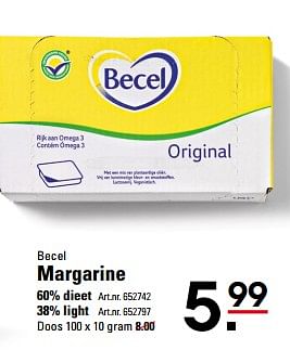 Aanbiedingen Becel margarine 60% dieet - Becel - Geldig van 26/10/2017 tot 13/11/2017 bij Sligro