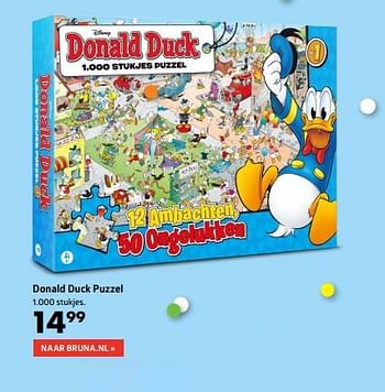 Aanbiedingen Donald duck puzzel - Disney - Geldig van 26/10/2017 tot 12/11/2017 bij Bruna
