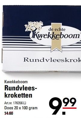 Aanbiedingen Kwekkeboom rundvleeskroketten - KWEKKEBOOM - Geldig van 26/10/2017 tot 13/11/2017 bij Sligro