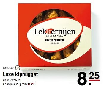 Aanbiedingen Luxe kipnugget - Lekkernijen - Geldig van 26/10/2017 tot 13/11/2017 bij Sligro