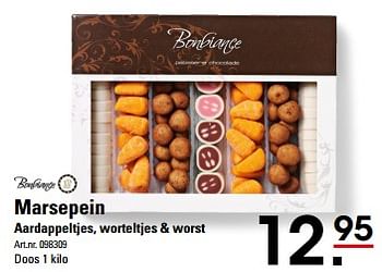 Aanbiedingen Marsepein aardappeltjes, worteltjes + worst - Bonbiance - Geldig van 26/10/2017 tot 13/11/2017 bij Sligro