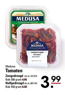 Aanbiedingen Medusa tomaten zongedroogd - Medusa - Geldig van 26/10/2017 tot 13/11/2017 bij Sligro