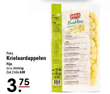 Aanbiedingen Peka krielaardappelen fijn - Peka - Geldig van 26/10/2017 tot 13/11/2017 bij Sligro