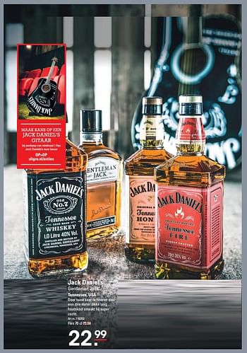 Aanbiedingen Jack daniel`s gentleman jack tennessee, usa - Jack Daniel's - Geldig van 26/10/2017 tot 13/11/2017 bij Sligro