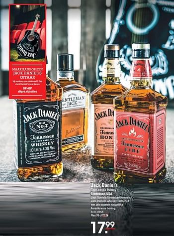 Aanbiedingen Jack daniel`s tennessee honey tennessee, usa - Jack Daniel's - Geldig van 26/10/2017 tot 13/11/2017 bij Sligro