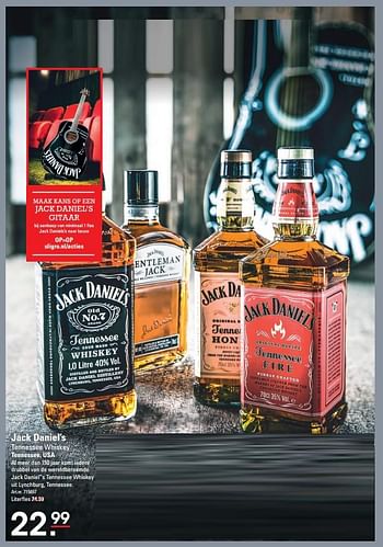 Aanbiedingen Jack daniel`s tennessee whiskey tennessee, usa - Jack Daniel's - Geldig van 26/10/2017 tot 13/11/2017 bij Sligro