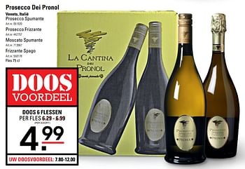 Aanbiedingen Prosecco dei pronol veneto, italië,prosecco spumante - Schuimwijnen - Geldig van 26/10/2017 tot 13/11/2017 bij Sligro