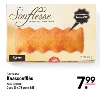 Aanbiedingen Souflesse kaassoufflés - Souflesse - Geldig van 26/10/2017 tot 13/11/2017 bij Sligro