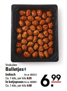 Aanbiedingen Voskuilen balletjes indisch - Voskuilen - Geldig van 26/10/2017 tot 13/11/2017 bij Sligro