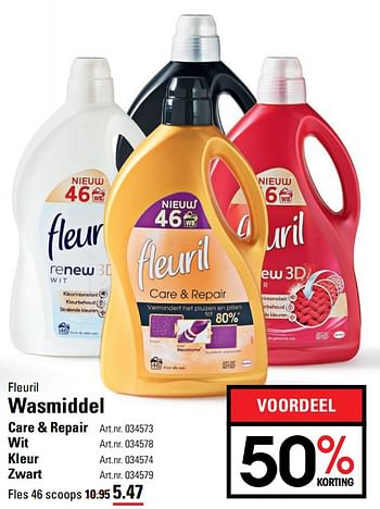 Aanbiedingen Wasmiddel care + repair - Fleuril - Geldig van 26/10/2017 tot 13/11/2017 bij Sligro