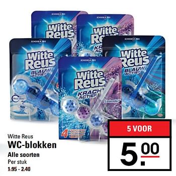 Aanbiedingen Wc-blokken alle soorten - Witte reus - Geldig van 26/10/2017 tot 13/11/2017 bij Sligro