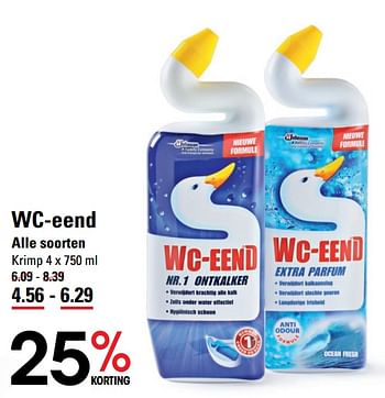 Aanbiedingen Wc-eend alle soorten - WC Eend - Geldig van 26/10/2017 tot 13/11/2017 bij Sligro