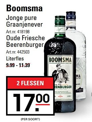 Aanbiedingen Boomsma jonge pure graanjenever - Boomsma - Geldig van 26/10/2017 tot 13/11/2017 bij Sligro