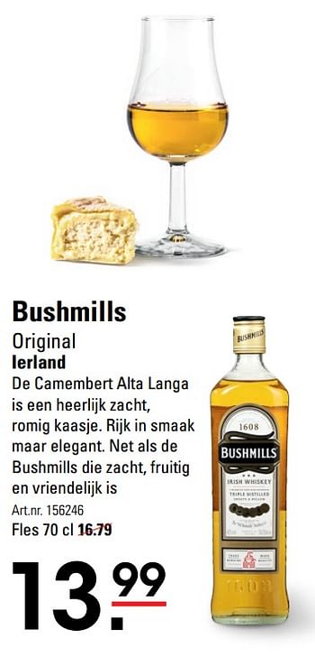 Aanbiedingen Bushmills original ierland - Bushmills - Geldig van 26/10/2017 tot 13/11/2017 bij Sligro