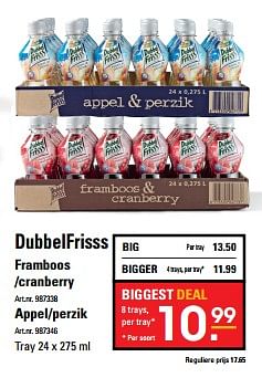 Aanbiedingen Dubbelfrisss framboos -cranberry - Dubbelfrisss - Geldig van 26/10/2017 tot 13/11/2017 bij Sligro