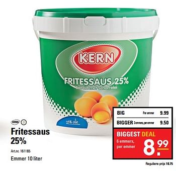 Aanbiedingen Fritessaus 25% - Kern - Geldig van 26/10/2017 tot 13/11/2017 bij Sligro