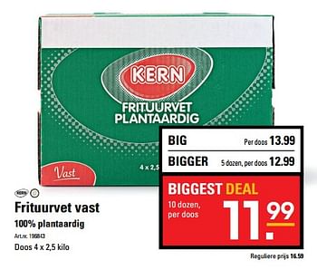 Aanbiedingen Frituurvet vast 100% plantaardig - Kern - Geldig van 26/10/2017 tot 13/11/2017 bij Sligro