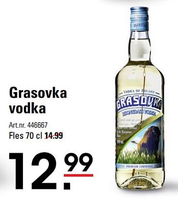 Aanbiedingen Grasovka vodka - Grasovka - Geldig van 26/10/2017 tot 13/11/2017 bij Sligro